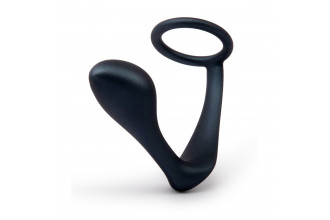 Черное эрекционное кольцо со стимулятором простаты Ringer Cock Ring & Plug