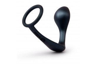 Черное эрекционное кольцо со стимулятором простаты Ringer Cock Ring & Plug