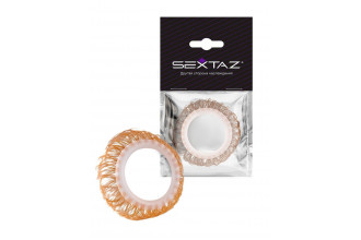 Эрекционное кольцо с бежевыми «ресничками»