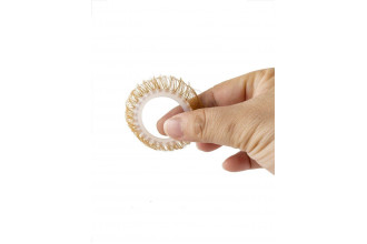 Эрекционное кольцо с бежевыми «ресничками»