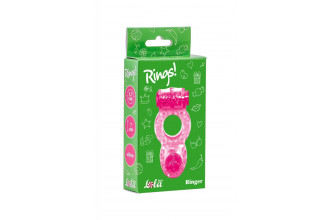 Розовое эрекционное кольцо с вибрацией Rings Ringer