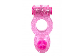 Розовое эрекционное кольцо с вибрацией Rings Ringer
