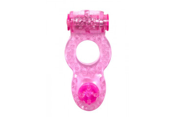 Розовое эрекционное кольцо с вибрацией Rings Ringer
