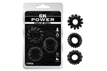 Набор из 3 черных эрекционных колец Gear Up Rings