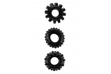 Набор из 3 черных эрекционных колец Set Of 3 Cockrings