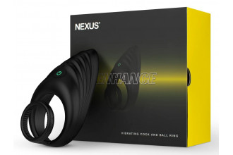 Черное эрекционное виброкольцо Nexus Enhance