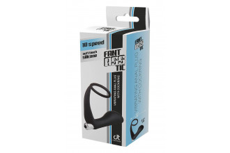 Черное эрекционное кольцо с вибропробкой Vibrating Anal Plug With Cockring