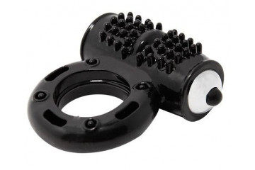 Черное эрекционное кольцо с 10 режимами вибрации