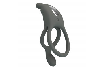 Серое эрекционное виброкольцо Dwayne