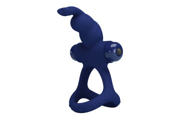 Синее эрекционное кольцо с вибрацией Luchito