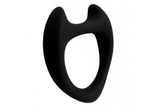 Черное эрекционное кольцо с рожками Wooomy Toro M