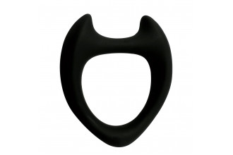 Черное эрекционное кольцо с рожками Wooomy Toro M