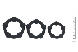 Набор из 3 эрекционных колец Beaded Silicone Cockring Set