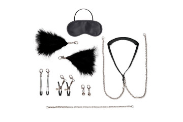 Большой эротический набор из 12 предметов Interchangeable Collar & Nipple Clips Set