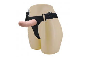 Реалистичный полый фаллоимитатор на трусиках Ultra Passionate Harness - 15 см.