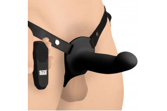 Черный полый страпон с вибрацией 2’’ Erection 28X Smooth Vibrating Silicone Penis Sheath