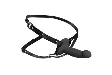 Черный полый страпон с вибрацией 2’’ Erection 28X Smooth Vibrating Silicone Penis Sheath