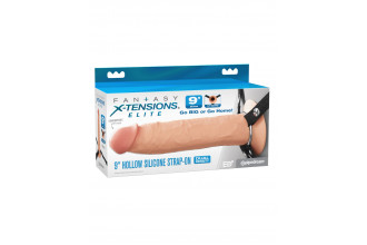 Телесный пустотелый фаллопротез 9’’ Hollow Silicone Strap-On - 24,1 см.