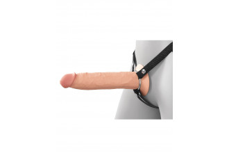 Телесный пустотелый фаллопротез 9’’ Hollow Silicone Strap-On - 24,1 см.