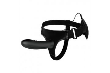 Полый страпон с вибрацией Myron - 18,5 см.