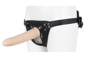 Пустотелый страпон Harness CLASSIC с бандажом - 19,5 см.