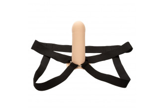 Телесный фаллопротез из силикона Extension with Harness - 15,75 см.