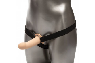 Телесный фаллопротез из силикона Extension with Harness - 15,75 см.