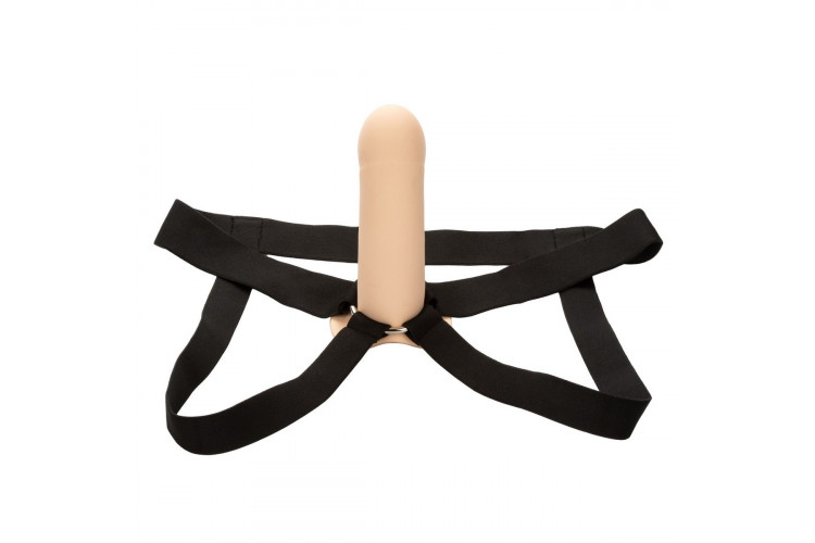 Телесный фаллопротез из силикона Extension with Harness - 15,75 см.