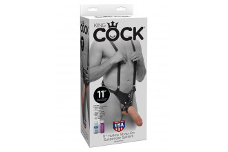 Страпон-система с телесной насадкой 11 Hollow Strap-On Suspender System - 28 см.
