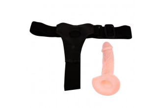 Телесный фаллоимитатор на трусиках Jessica Strap-On - 15,5 см.