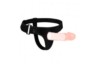 Телесный фаллоимитатор на трусиках Jessica Strap-On - 15,5 см.