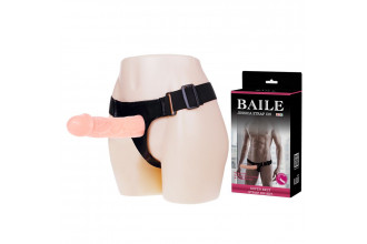 Телесный фаллоимитатор на трусиках Jessica Strap-On - 15,5 см.