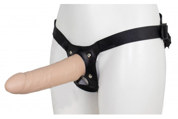 Пустотелый страпон MINI с бандажом