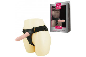 Телесный страпон с вибрацией Ultra - 15,5 см.