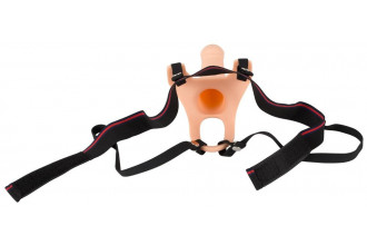 Силиконовый полый страпон на ремнях Silicone Strap-on - 16 см.