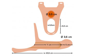 Силиконовый полый страпон на ремнях Silicone Strap-on - 16 см.