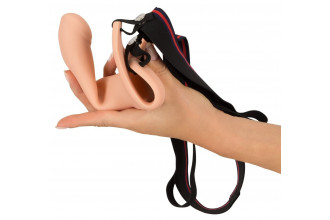 Силиконовый полый страпон на ремнях Silicone Strap-on - 16 см.