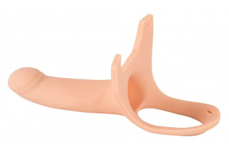 Силиконовый полый страпон на ремнях Silicone Strap-on - 16 см.