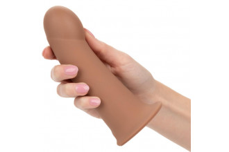 Коричневый фаллопротез из силикона Extension with Harness - 15,75 см. Коричневый фаллопротез из силикона Extension with Harness - 15,75 см.