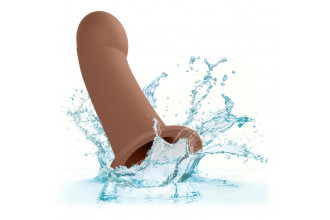 Коричневый фаллопротез из силикона Extension with Harness - 15,75 см. Коричневый фаллопротез из силикона Extension with Harness - 15,75 см.