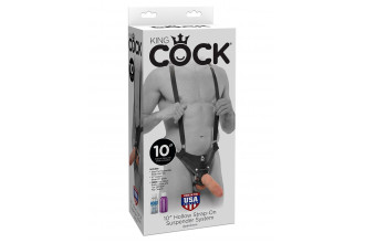 Страпон-система с телесной насадкой 10 Hollow Strap-On Suspender System - 25 см.
