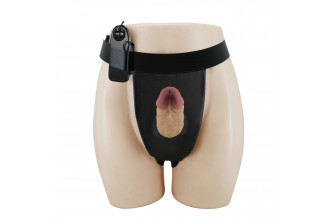 Полый вибрострапон на регулируемых трусиках Draven - 17,5 см.