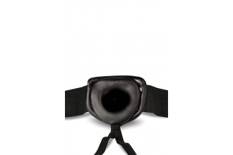 Черный мужской страпон DR. SKIN 6INCH HOLLOW STRAP ON - 16 см.