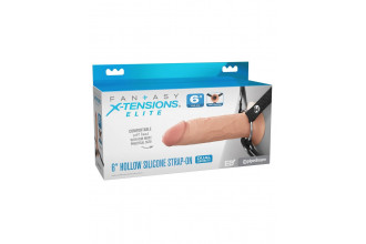 Полый страпон на ремнях 6’’ Hollow Silicone Strap-on