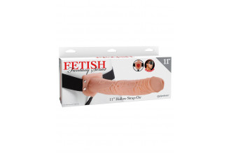 Фаллопротез телесного цвета Hollow Strap-On - 29 см.