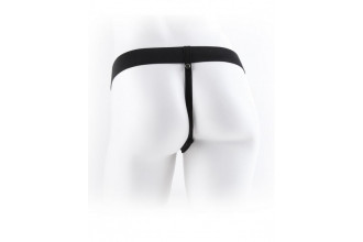Телесный полый страпон Hollow Strap-On with Balls - 18,9 см.