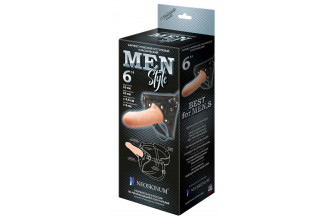Телесный пустотелый харнесс MEN Style - 17,5 см.