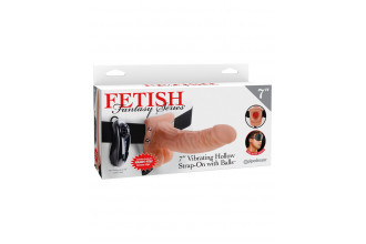 Полый страпон с креплением Vibrating Hollow Strap-On with Balls - 18,9 см.