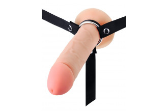 Мужской полый страпон на регулируемых ремешках - 22 см.