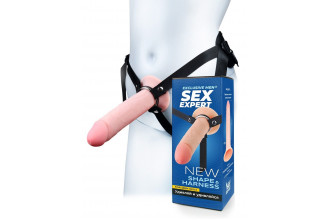 Мужской полый страпон на регулируемых ремешках - 22 см.